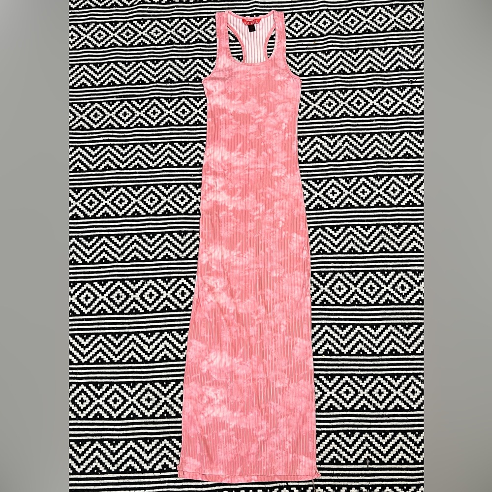 Tye-dye fitted maxi dress